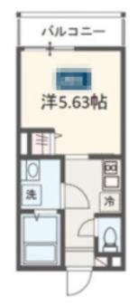 MELDIA堀切菖蒲園III(1K/2階)の間取り写真