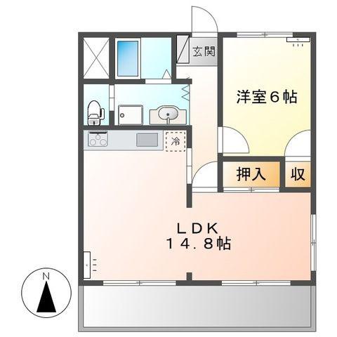 JR東海道本線 西焼津駅 徒歩21分 2階建 築32年(1LDK/2階)の間取り写真