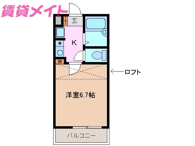 ビバリードリーム小杉(1K/2階)の間取り写真