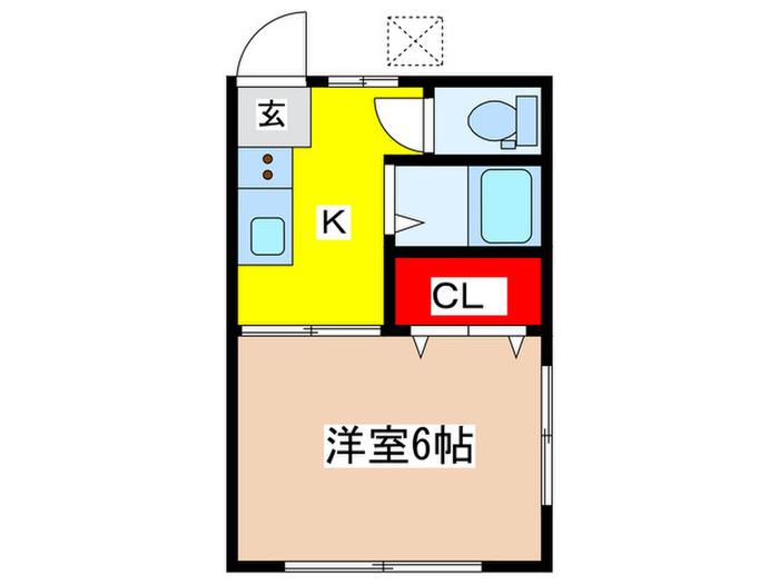 コーポMI(1K/1階)の間取り写真