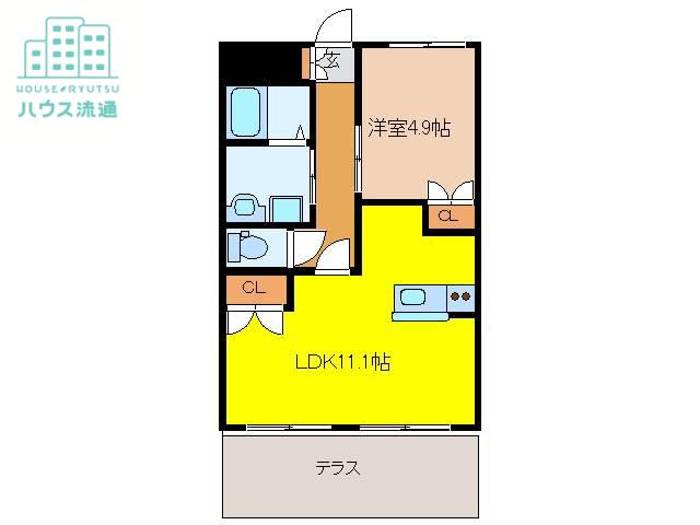 スタービレ小倉(1LDK/1階)の間取り写真