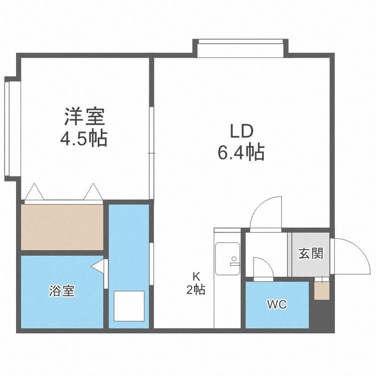 フェリス・ノルテ(1LDK/2階)の間取り写真