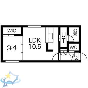 HOPE北円山(1LDK/1階)の間取り写真
