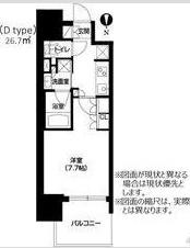 アーバネックス心斎橋(1K/7階)の間取り写真