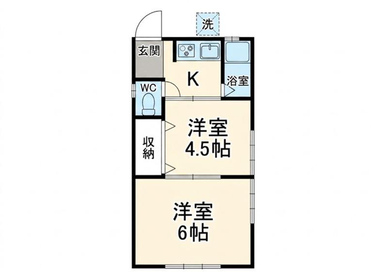 高島台アパート(2K/2階)の間取り写真