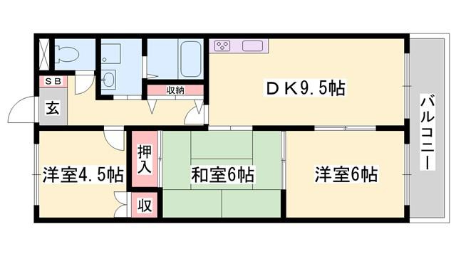 グランチェスタ(3DK/2階)の間取り写真