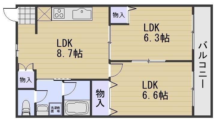PRECIOUS-K(2LDK/2階)の間取り写真