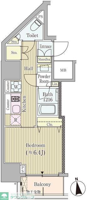 RESIDENCE高輪台(1K/3階)の間取り写真