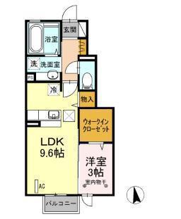 栞壱番館(1LDK/1階)の間取り写真
