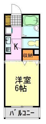 ライトピア村田(1K/2階)の間取り写真