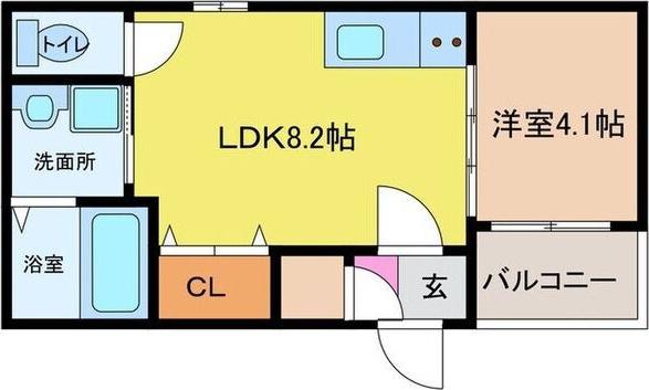 ココパイン(1LDK/3階)の間取り写真