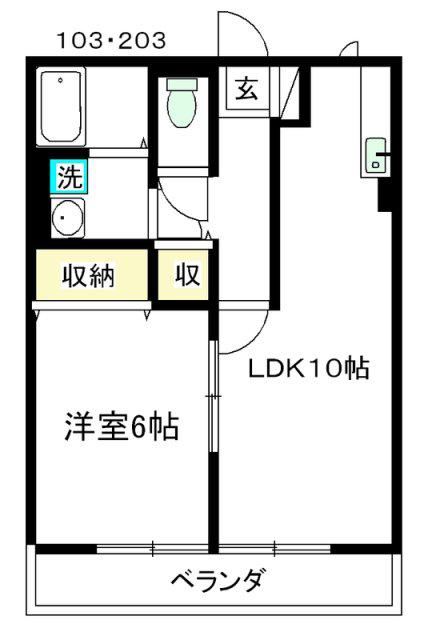 ビッグヴァレー(1LDK/1階)の間取り写真