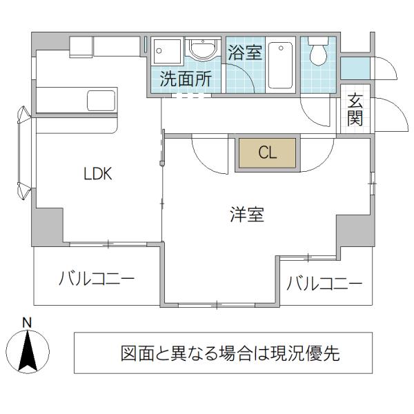 白山第2グリーンコーポ(1LDK/2階)の間取り写真