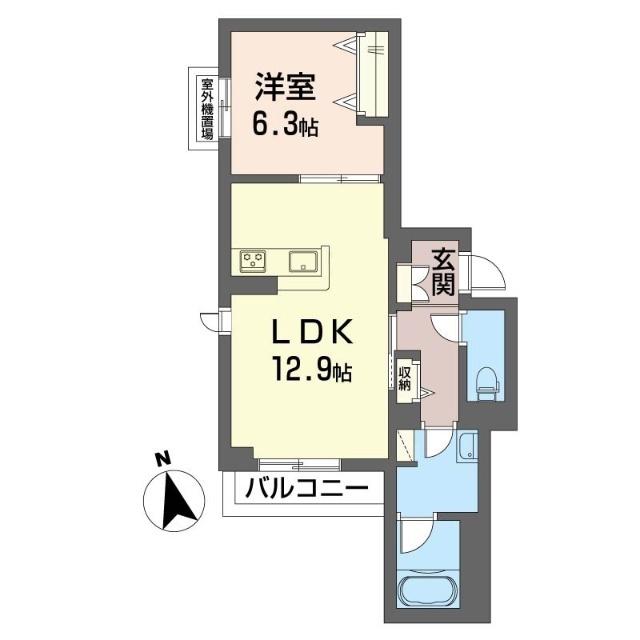 アルフラット(1LDK/3階)の間取り写真
