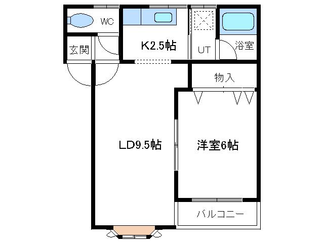 メゾンド・グレース(1LDK/2階)の間取り写真
