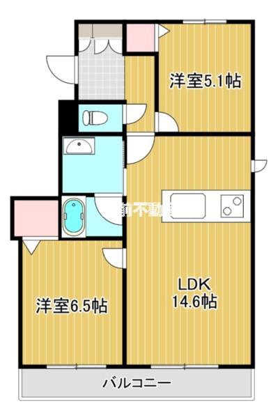 ヴェル ドミール(2LDK/1階)の間取り写真
