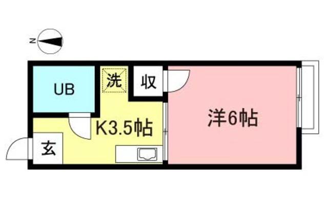 シティハイム3(1K/2階)の間取り写真