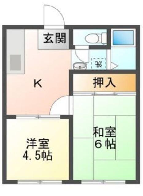 エクセレントハイツ(2K/1階)の間取り写真