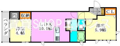 グレイスコート(2LDK/2階)の間取り写真