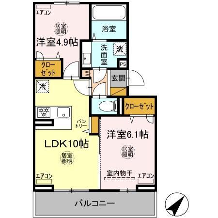 パストラル(2LDK/3階)の間取り写真
