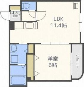 FUKUTOKU(1LDK/3階)の間取り写真