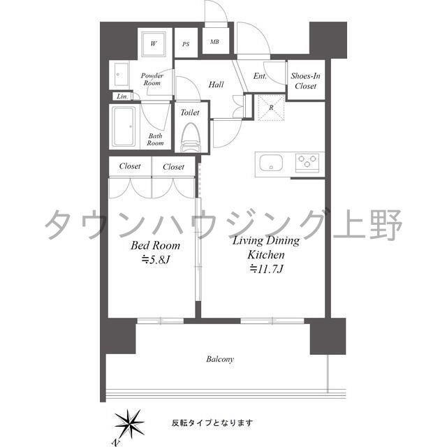 ブランシエスタ浅草千束(1LDK/10階)の間取り写真