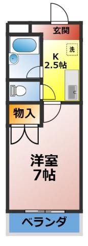 ダイヤモンドコート(1K/1階)の間取り写真