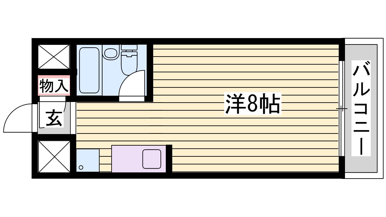ヴィップハイツ(ワンルーム/5階)の間取り写真