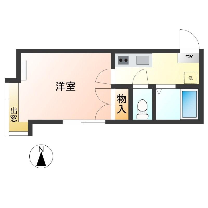 イーグルハウス(1K/3階)の間取り写真