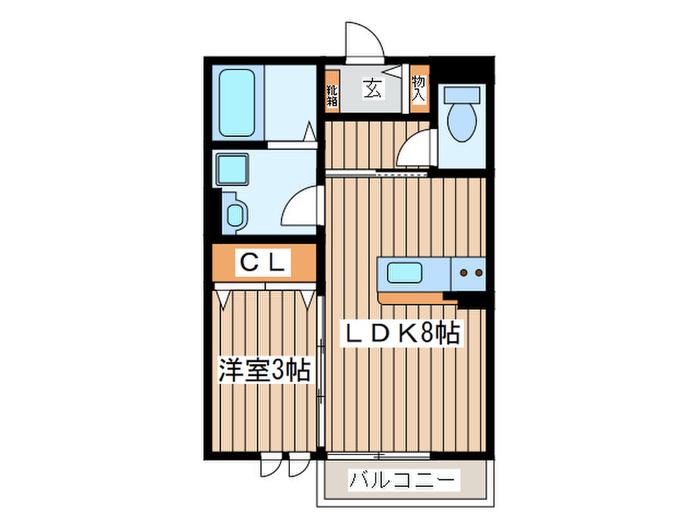 プレミアージュI(1LDK/3階)の間取り写真