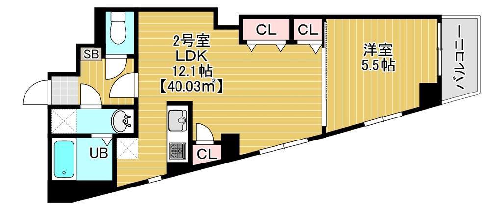 BRUN COURT MINAMISENJU(1LDK/5階)の間取り写真