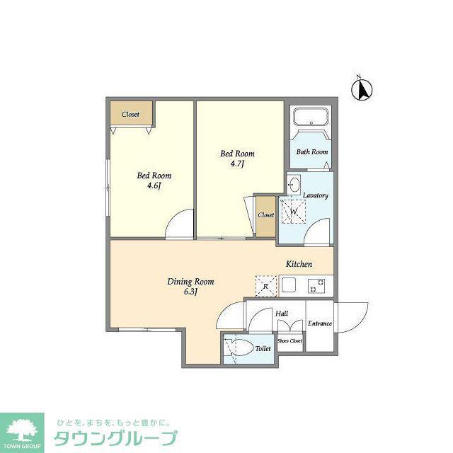 T S GARDEN西小山(2DK/1階)の間取り写真
