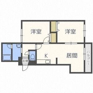 Mセーナ澄川(2LDK/4階)の間取り写真