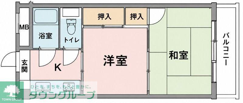 パークフラッツ舎人(2K/3階)の間取り写真