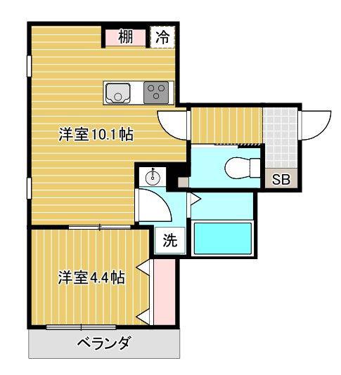 デュオグランドメゾン24(1LDK/2階)の間取り写真