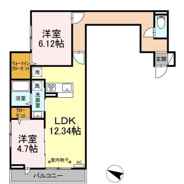 アヴァンス千住緑町(2LDK/3階)の間取り写真