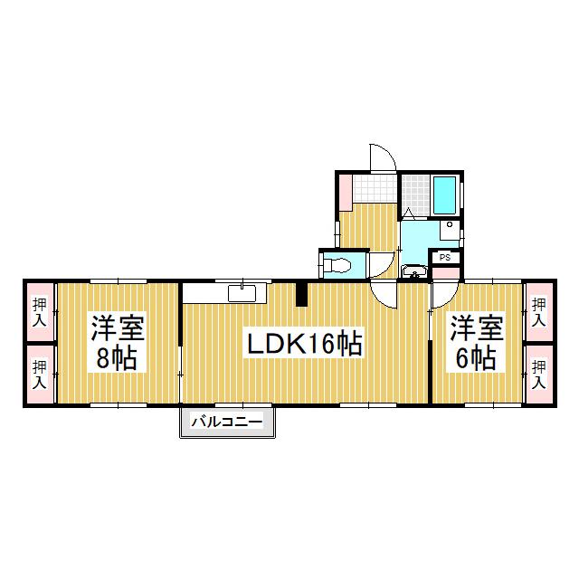 コートハウスK(2LDK/2階)の間取り写真
