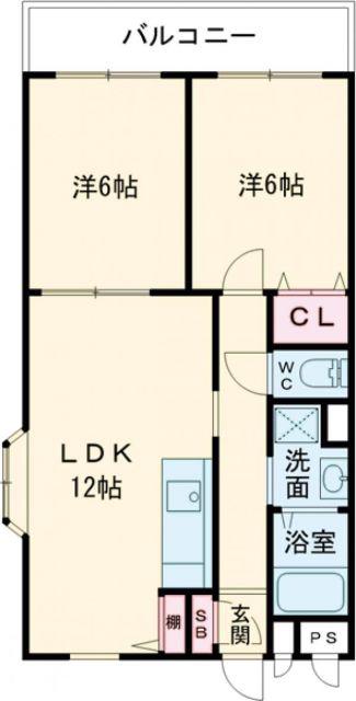 センチュリーアスカII(2LDK/1階)の間取り写真