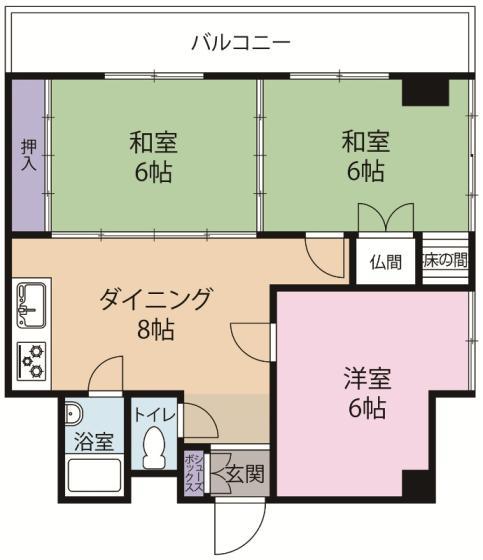 伊藤ハイム(3DK/4階)の間取り写真
