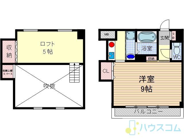リーベン旭総持寺(1K/2階)の間取り写真