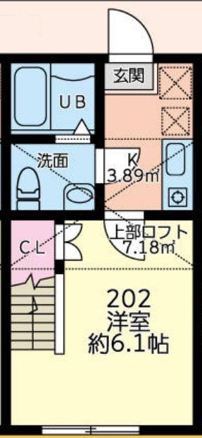 ソラリス(1K/2階)の間取り写真