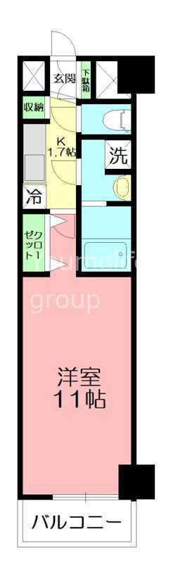 アイケー扇町(1K/6階)の間取り写真