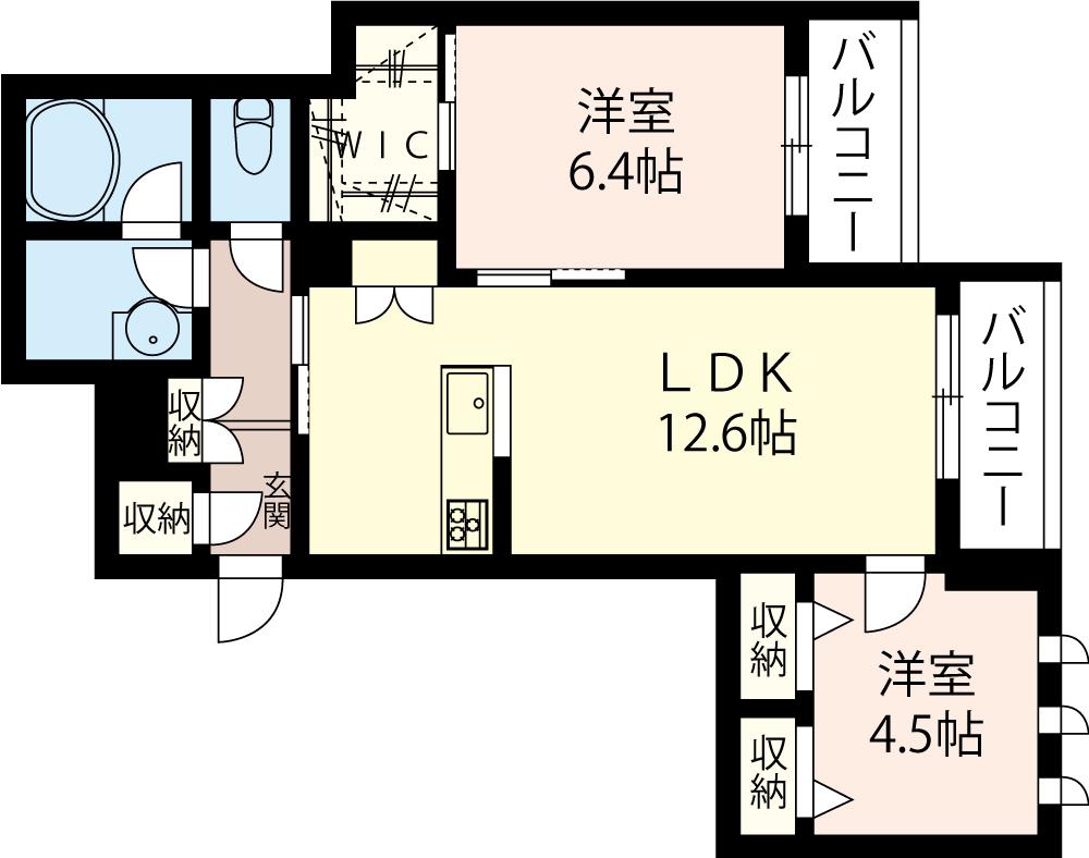 BEL TEMPO(2LDK/2階)の間取り写真