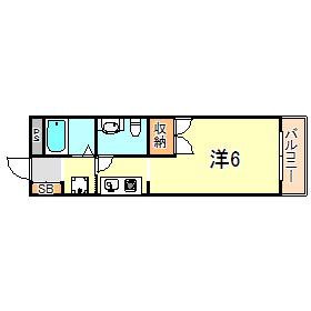 マメゾン(ワンルーム/3階)の間取り写真