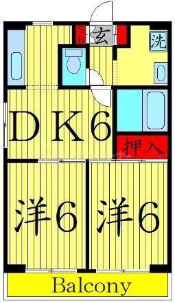 リバードマンション小菅駅前(2DK/3階)の間取り写真
