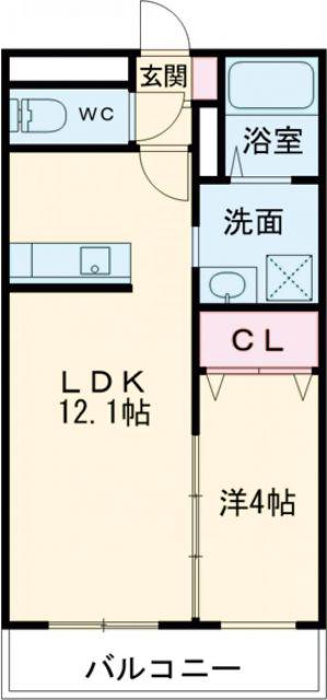 グリフィンドール(1LDK/3階)の間取り写真