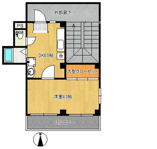 ブリオン関町(1K/4階)の間取り写真