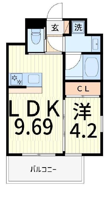 プレジオ亀有(1LDK/10階)の間取り写真