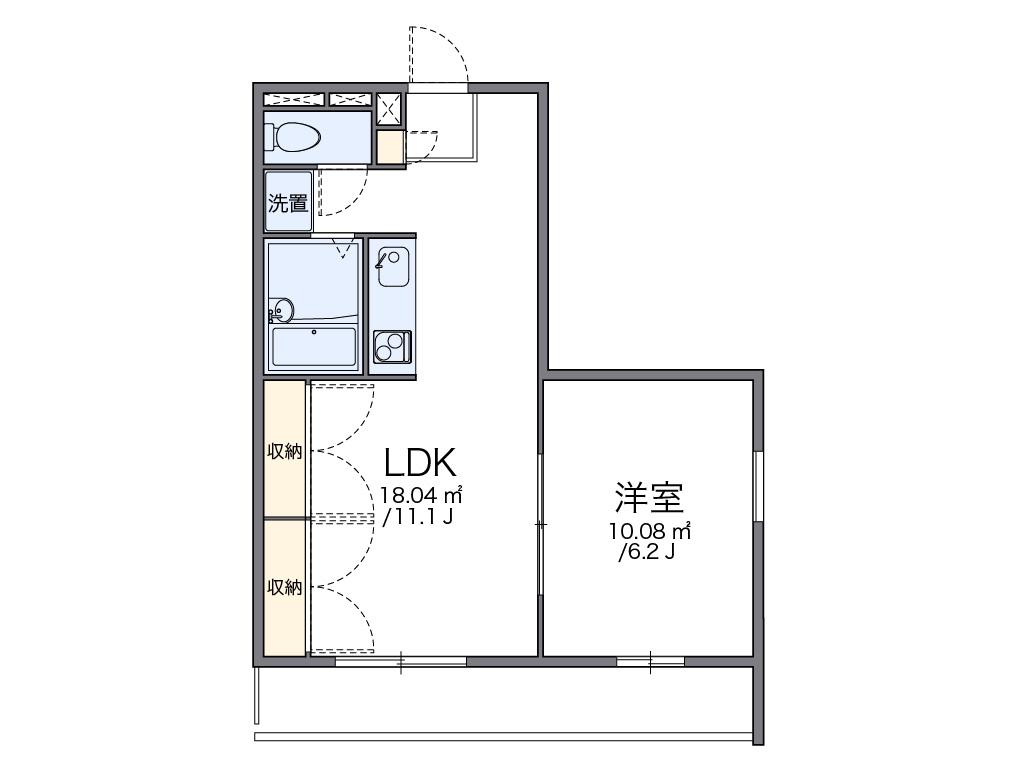レオパレス向日葵(1LDK/3階)の間取り写真