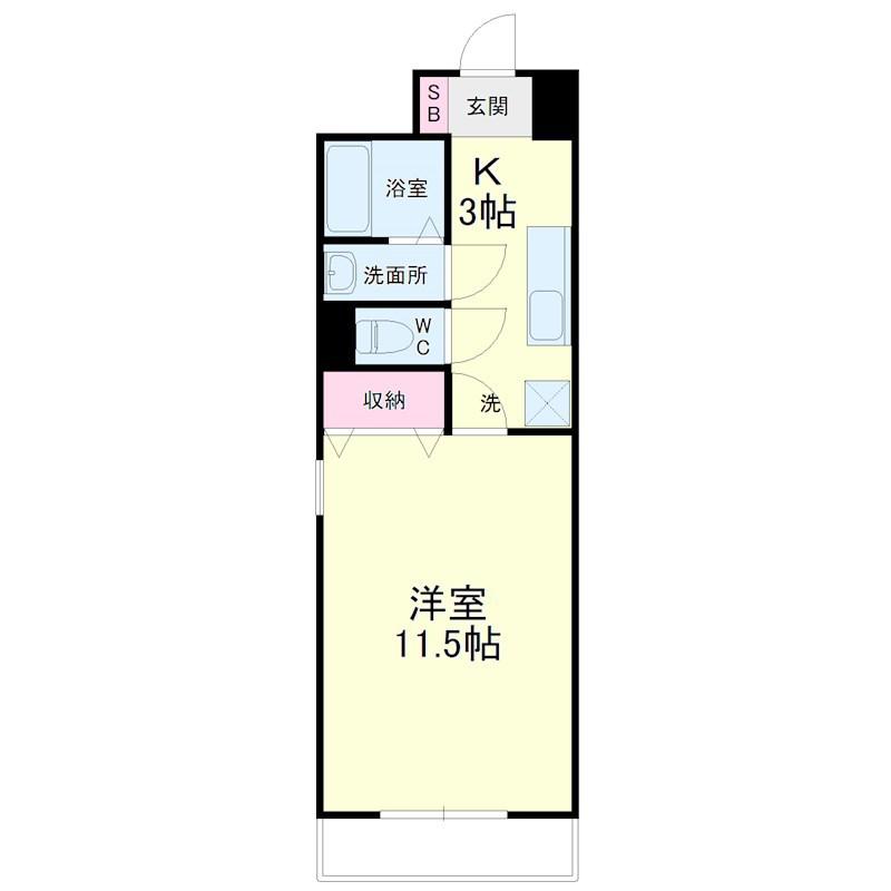モンレーヴ葵東II(1K/6階)の間取り写真